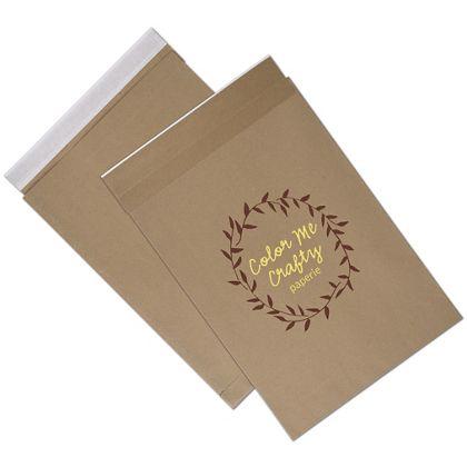 Custom eco friendly mailer envelopes, Kraft, 14 1/4 x 20"