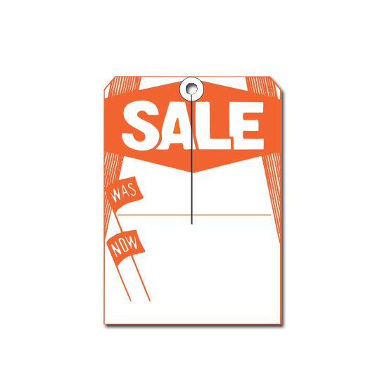 Large Sale Tag With Was Now