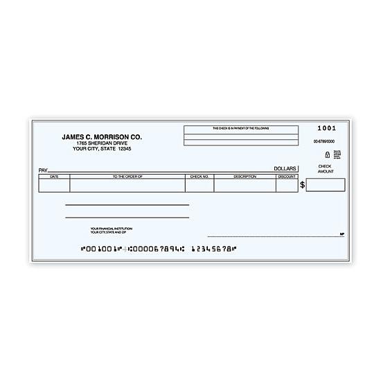 Cash Disbursement One Write Check, Manual, Duplicate Copy, Personalized Printing