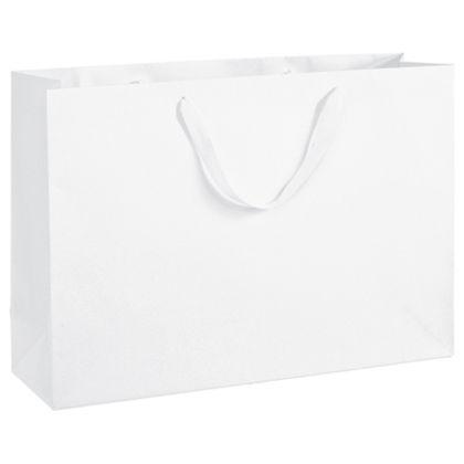 Upscale Shopping Bags, Wall Street White, 16 X 12 X 11"