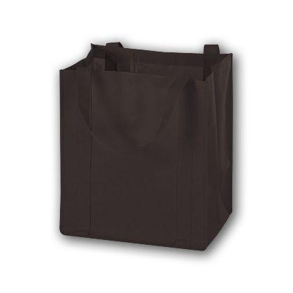 Unprinted Non-Woven Market Tote Bags, Chocolate, Medium