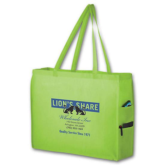 Side Pocket Tote Bag, Handle/shoulder Strap, Printed Personalized Logo, Promotional Item, 100