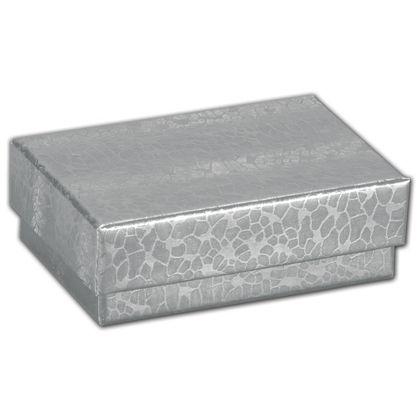 Charm Jewelry Boxes, Silver Foil Embossed, Small