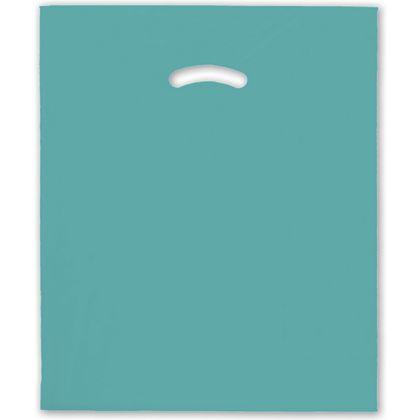 Teal Plastic Bags, Large 15 x 18" + 4" Bottom Gusset