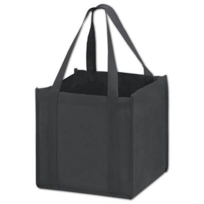 Unprinted Cube Non-Woven Tote Bags, Black