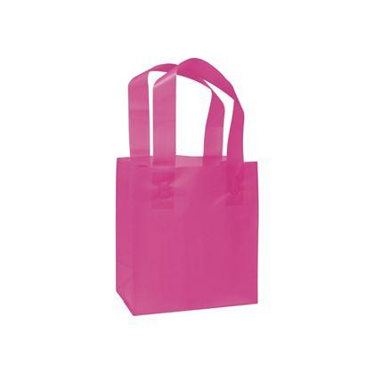 Color-Frosted, High-Density Shoppers Bags, Cerise, Small | DesignsnPrint