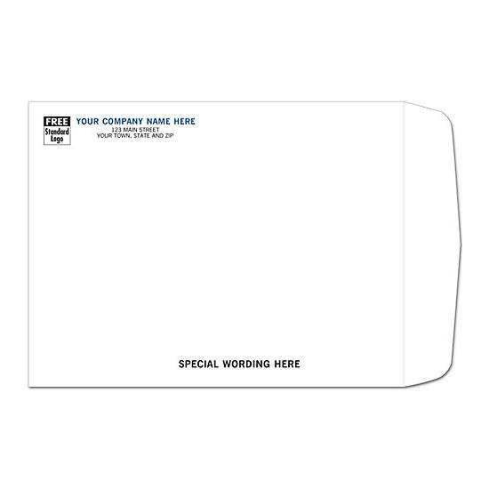 White Mailing Envelope with Return Address Printed, 9 1/2 X 12 1/2
