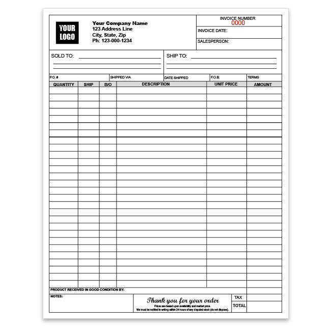Seafood and Meat Distribution Invoice Form