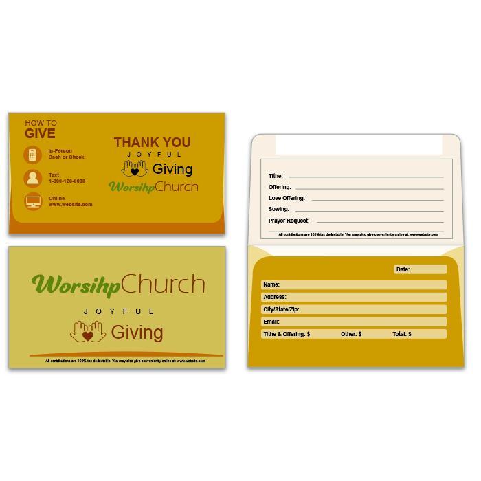 Giving Envelopes for Churches - Custom Printed