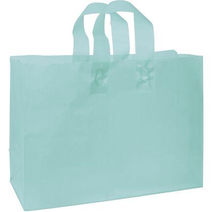 Color-Frosted, High-Density Shoppers Bags, Turquoise, Large | DesignsnPrint