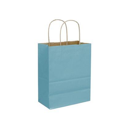 Robin's Egg blue paper bags with handles, Kraft, Personalized