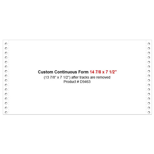 Custom Continuous Form 14 7/8 X 7"