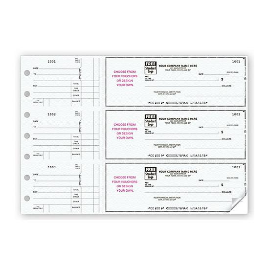 Manual Duplicate Business Checks, 3 To A Page, Personalized With Logo