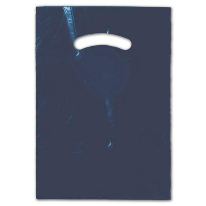 Blue Merchandise Plastic Bag, Die-Cut Handles, 9 x 12"