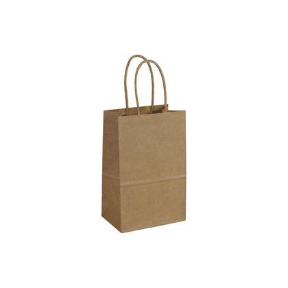 Mini Kraft Paper Bag with Handles, Custom, Small, 5 1/4 x 3 1/2 x 8 1/4"