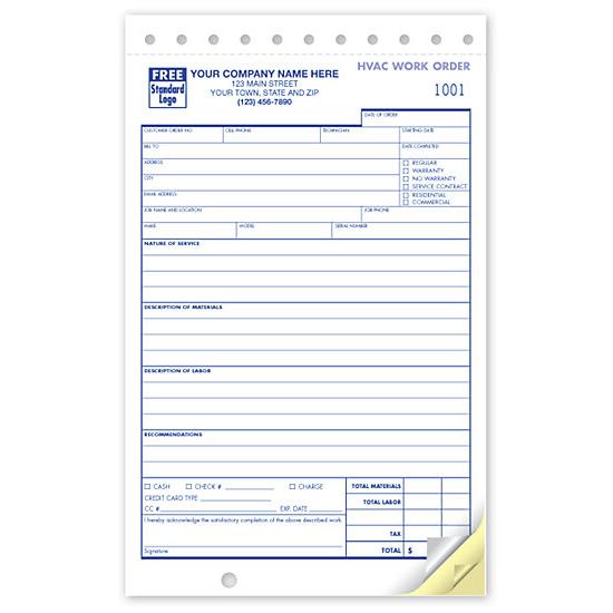 HVAC Work Order Form