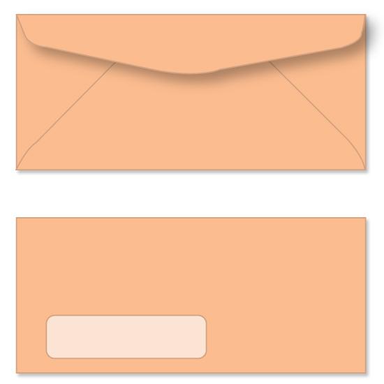 Tangerine Color #10 Envelope With Window - (4 1/8 x 9 1/2) Regular