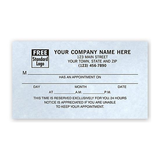 One Sided Appointment Business Cards, Pastel Vellum