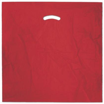 Red Plastic Bags, Extra-Large, 20 x 20" + 5" Bottom Gusset