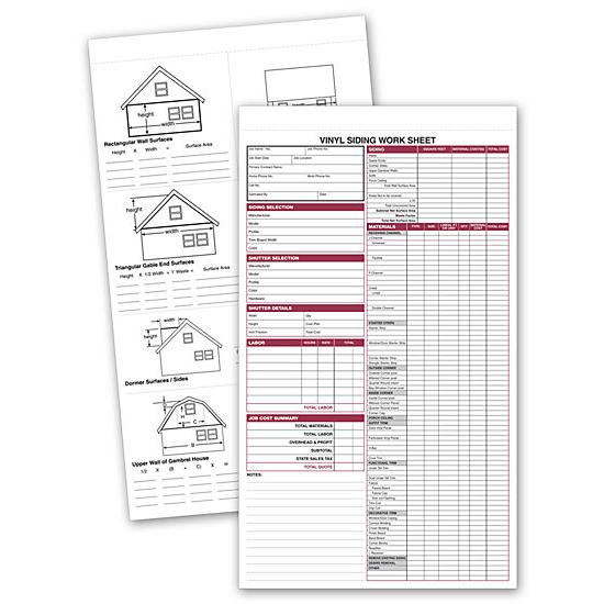 Vinyl Siding Work Sheet | DesignsnPrint