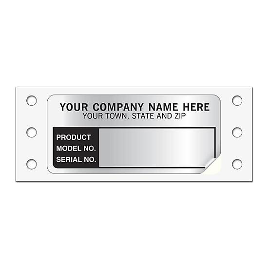 Model or Serial Number Labels, Continuous, Aluminum Foil