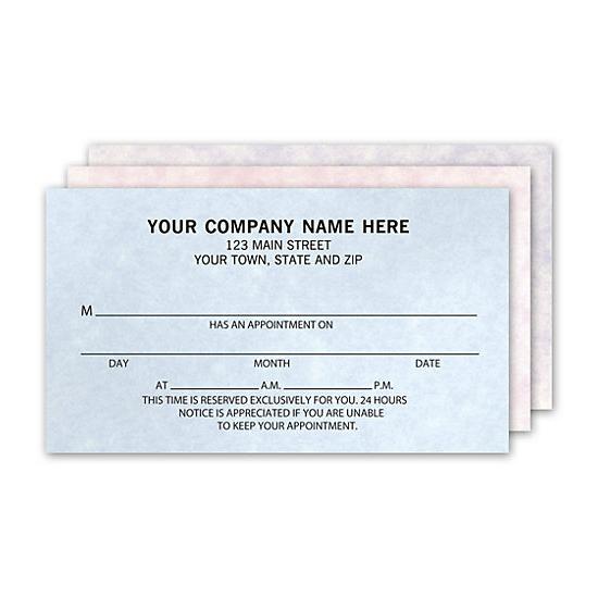Appointment Business Cards, 1 Sided, Pastel Vellum, Assorted