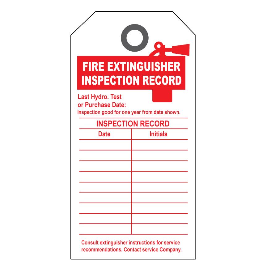 Fire Extinguisher Inspection Tag - Custom Printed