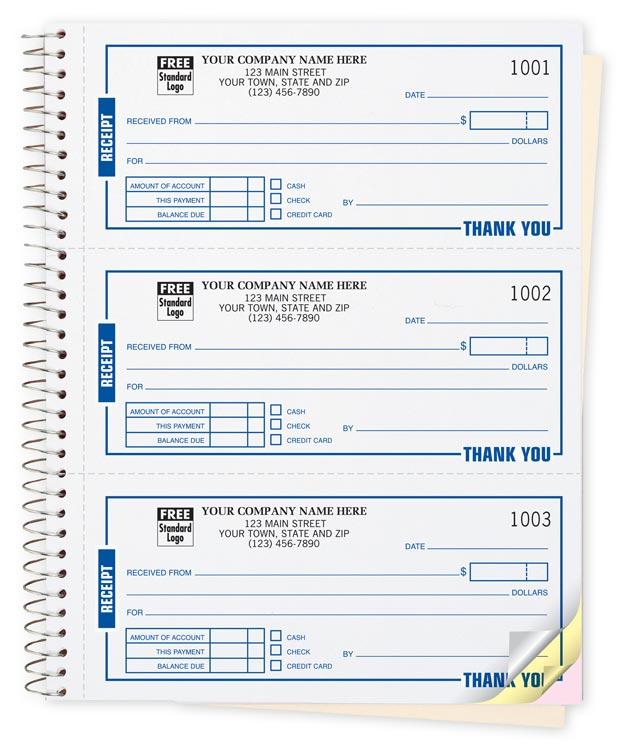 Custom Rent Receipt Book, Carbonless & Personalized
