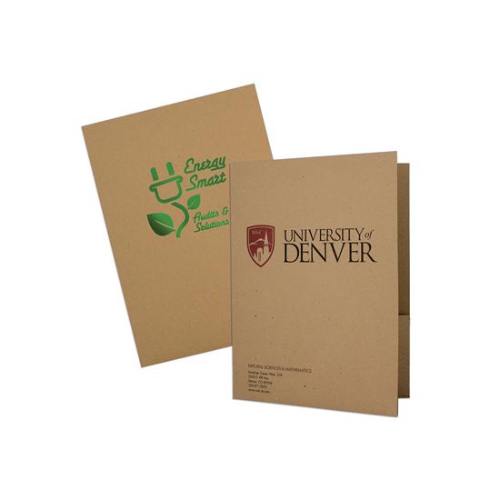 Brown Kraft Presentation Folder, 2 Pockets, Custom Printed, Size 9 x 12"
