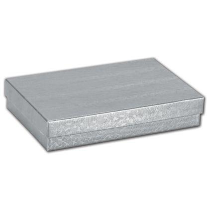 Necklace Jewelry Boxes, Silver Foil Embossed, Medium