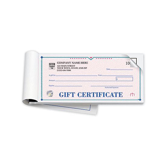 Custom Printed Gift Certificate Book With Carbon Copy, Security Feature