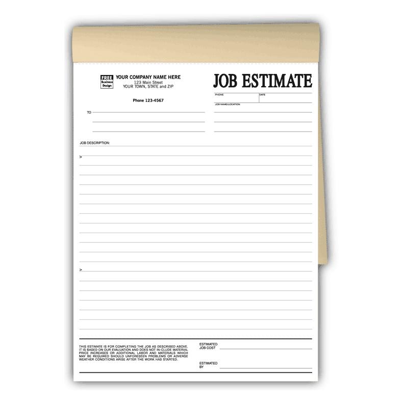 Job Estimates Form