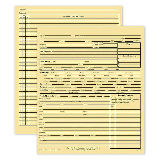 General Practice Form, Folder Style With Accts