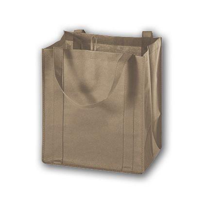 Unprinted Non-Woven Market Tote Bags, Tan, Medium