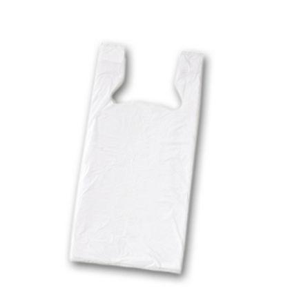 White Unprinted T-Shirt Bags, 11 1/2 x 8 x 18"
