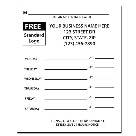 Custom Appointment Cards with Carbon Copy