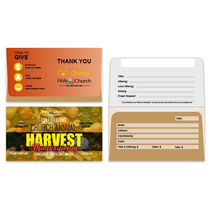 Harvest Offering Envelopes - Custom Printed