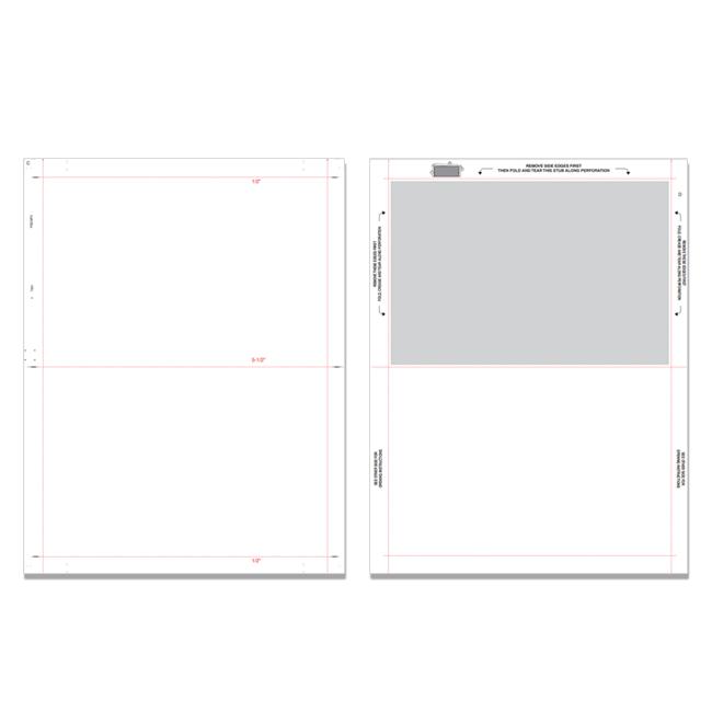 V Fold Duplex Multi-Purpose Pressure Seal Self-Mailer Form Blank Face, Screen Back
