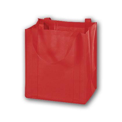 Unprinted Non-Woven Market Tote Bags, Red, Medium