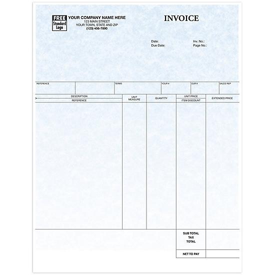 Laser Printer Service Invoice, Parchment, Custom Printed