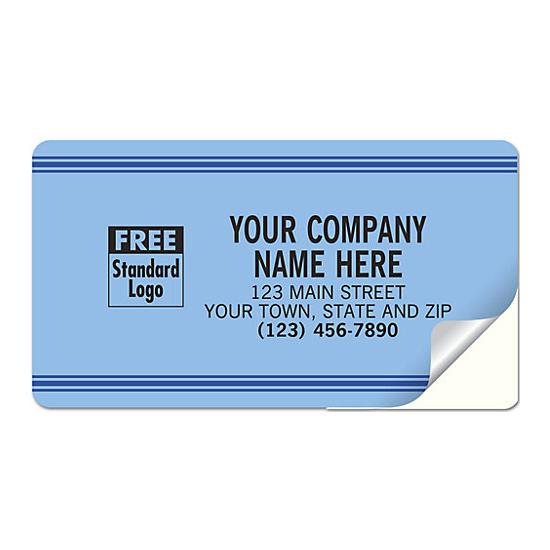 Large Service Labels, Padded, Blue With Blue Stripes