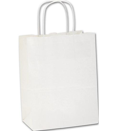 Recycled White Kraft Paper Shoppers Cub Bags