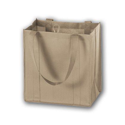 Unprinted Non-Woven Market Tote Bags, Tan, Small