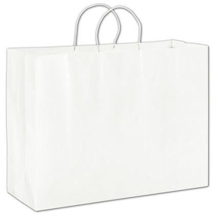 Custom Luxury Shopping Bags, Solid White, Large