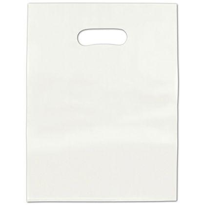 Frosted Colored Merchandise Bag, White, 12 x 15"