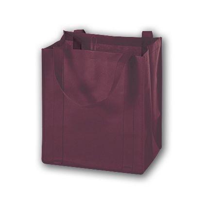Unprinted Non-Woven Market Tote Bags, Burgundy, Medium