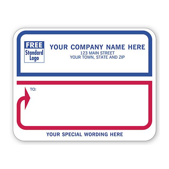 Large Shipping Address Labels - Blue-Red Border