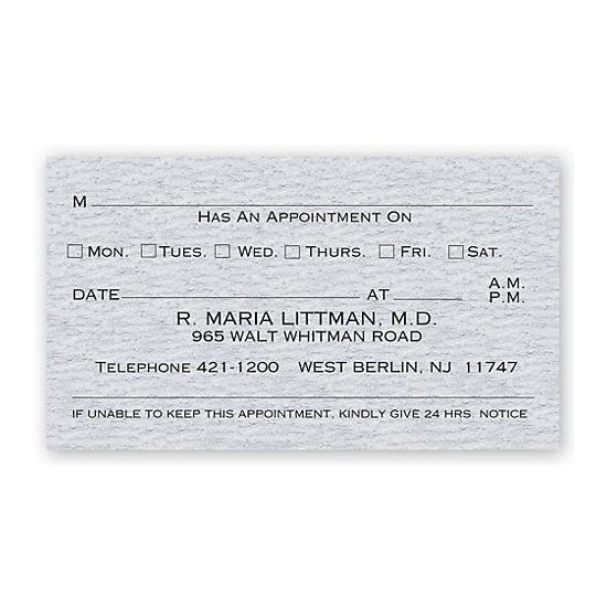 One Sided Appointment Business Card
