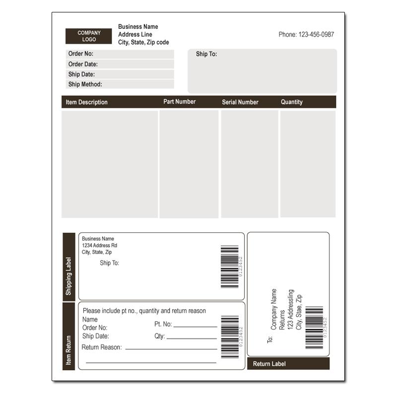 Business Form With Label Integrated
