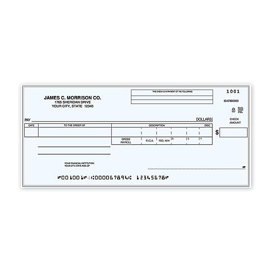 Payroll-disbursement One Write Check, Personalized